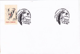 WOODPECKER, SPECIAL  PMK ON COVERS WITH STAMPS 1992 , ROMANIA - Spechten En Klimvogels