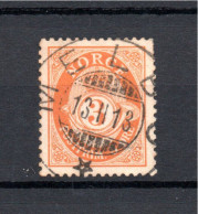 Norway 1909 Old 3 Ore Posthorn Stamp (Michel 77) Luxury Used Melbo - Unused Stamps