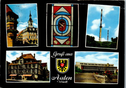 47917 - Deutschland - Aalen , Württ. , Rathaus , Napoleonfenster , Fernsehturm , Bürgerspital , Stadthalle - Gel. 1981 - Aalen