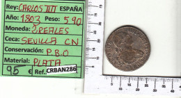 CRBAN286 MONEDA ESPAÑA 2 REALES 1803 CARLOS IV - Autres & Non Classés