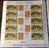 French Polynesia 90f 1985 Catholic Churches Sheet MNH(**) - Blocks & Sheetlets