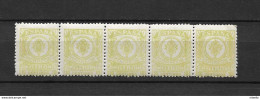 LOTE 1891 D  ///  (C025) ESPAÑA GIRO  EDIFIL Nº 2  TIRA DE 5 **MNH - Revenue Stamps