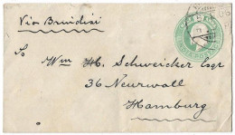 India Used In Burma 1906 Uprated Postal Stationery Envelope Small Size To Germany - 1902-11 Koning Edward VII