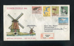 "NIEDERLANDE" 1961, Mi. 760-764 "Voegel" FDC Per Einschreiben Befoerdert (4739) - FDC