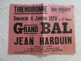 THIEMBRONNE Grand Bal Jean Harduin, Affiche Originale 1970 30x40 Env ; A 33 - Afiches