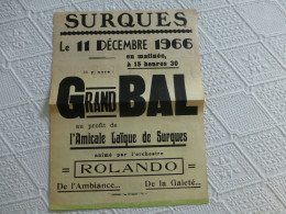 SURQUES Grand BAL 1966 Et LUMBRES, Ducasse Samettes 1962, Affiche Originale 35x50 Env ; A 33 - Afiches