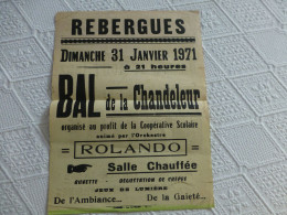 REBERGUES Bal Chandeleur 1971 Et LUMBRES, Ducasse Samettes 1962, Affiche Originale 35x50 Env ; A 33 - Manifesti