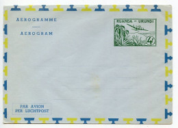 Ruanda-Urundi C.1960's Mint Aerogramme 4f. Airplane - Entiers Postaux