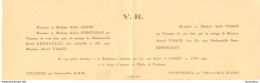 FAIRE PART DE MARIAGE EN 2 VOLETS  06/1937 RENEE RENOULEAU ET MARCEL VISAGE DE VOULANGIS ET COUTEVROULT - Annunci Di Nozze