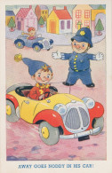 Away Goes Noddy In His Car Policeman Vintage Comic Postcard - Police - Gendarmerie
