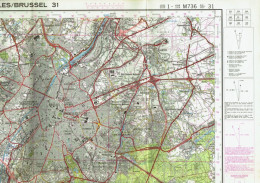 Institut Géographique Militaire Be - "BRUXELLES - BRUSSEL" - N° 31 - Edition: 1974 - Echelle 1/50.000 - Carte Topografiche