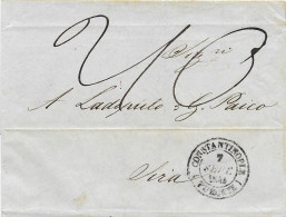 TÜRKEI - GRIECHENLAND, 1844 Desinfected Letter HYGEIONOMEION SYROS Turkey C`npl. Turkey Greece - ...-1858 Prefilatelia