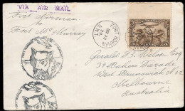 CANADA(1929) Head Of Husky. Mail Plane. First Flight Cover Fort Norman To Fort McMurray With Delightful Cachet, Franked - Erst- U. Sonderflugbriefe