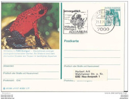 78 - 2 - Entier Postal Allemand Avec Illustration "Grenouille" Et Oblit Mécanique Illustrée Aquarium Stuttgart - Grenouilles