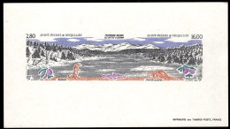 ST. PIERRE & MIQUELON(1993) Natural Heritage. Otter Pool. Deluxe Sheet. Of Triptych. Scott Nos 593-4. - Non Dentelés, épreuves & Variétés