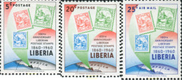 163296 MNH LIBERIA 1960 100 ANIVERSARIO DEL PRIMER SELLO DE LIBERIA - Liberia