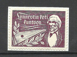 FINLAND Elias Lönnrot Vignette Advertising Poster Stamp Reklamemarke (*), On Piece - Erinnophilie