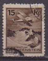 LIECHTENSTEIN 1930   POSTA AEREA  AREOPLANO IN VOLO SU PAESAGGI  UNIF. 1 USATO  VF - Luchtpostzegels