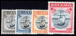 Grenada 1953-59 Top 4 Values ($1.50 Hinged) Unmounted Mint. - Granada (...-1974)