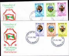 Grenada Grenadines 1982 Royal Wedding First Day Cover Set. - Grenade (1974-...)