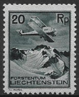 LIECHTENSTEIN 1930   POSTA AEREA  AREOPLANO IN VOLO SU PAESAGGI  UNIF. 2 MLH   VF - Poste Aérienne