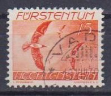 LIECHTENSTEIN 1939  POSTA AEREA  UCCELLI DIVERSI  UNIF. 18  USATO VF - Poste Aérienne