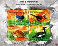 INDIA 2006 ENDANGERED BIRDS MINIATURE SHEET MS MNH - Unused Stamps