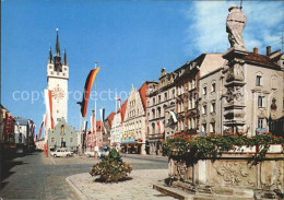 42304430 Straubing Ludwigsplatz Brunnen Statue Stadtturm Altstadt Straubing - Straubing