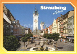 42304429 Straubing Ludwigsplatz Brunnen Statue Stadtturm Altstadt Straubing - Straubing