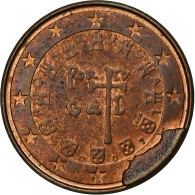 Portugal, Euro Cent, 2007, Lisbonne, Error Cud Coin, SUP, Cuivre Plaqué Acier - Errors And Oddities