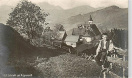 13915821 Schlatt Appenzell IR Ortspartie Mit Kirche Und Huetejungen - Andere & Zonder Classificatie