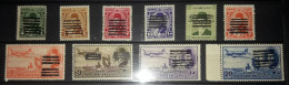 Egypt , 1953 King Farouk & King Of Egypt And Sudan , Double Bars Surcharged, Collection Of 10 Stamps MNH ** - Unused Stamps