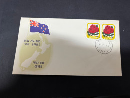 27-12-2023 (3 W 5) New Zealand FDC - 1979 - Roses Flower Pair (over-print) - FDC