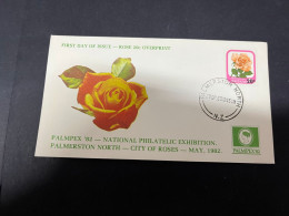 27-12-2023 (3 W 5) New Zealand FDC - 1980 - Roses Flower 20 Cents (over-print) SPECIAL FDC For Palmpex 82 - FDC