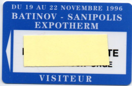 Carte Salon Badge BATINOV SANIPOLIS 1996 Card FRANCE Karte (F 595) - Exhibition Cards