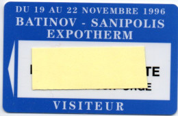 Carte Salon Badge BATINOV SANIPOLIS 1996 Card FRANCE Karte (F 595) - Tarjetas De Salones Y Demostraciones