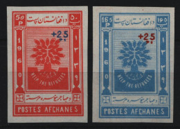 Afghanistan 1960 - Mi-Nr. 513-514 B ** - MNH - Weltflüchtlingsjahr - Afghanistan