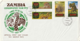 Zambia - 1972 - FDC - Conservation Year Set (3 Covers) - Zambia (1965-...)