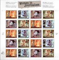 ETATS UNIS / FEUILLE ENTIERE AUTOADHESIFS N° 3374 à 3377 WOMEN IN JOURNALISM - Sheets