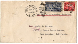 (N169) USA Scott # C6 & E12 - Cancel " STA. W " - Air Mail Special Delivery - Los Angeles (Cal) 1925. - 1c. 1918-1940 Briefe U. Dokumente