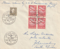 Danemark Lettre Pour L'Afrique Du Sud 1953 - Cartas & Documentos