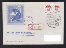 POLAND, R-COVER, - Special Cancel, Human Rights, United Nations, Declaration, Republic Of Macedonia + - Lettres & Documents