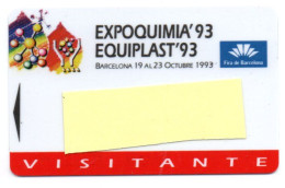 Carte Salon Badge EXPOQUIMIA'93  Card FRANCE Karte (F 601) - Cartes De Salon Et Démonstration