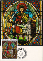 France 1985 Y&T 2363. Vitrail De La Cathédrale De Strasbourg . Carte Maximum Oblitérée Place De La Cathédrale. Salomon - Vidrios Y Vitrales