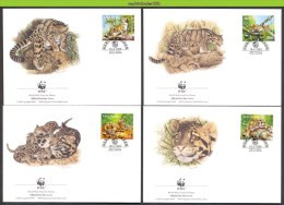 Ncw181fb WWF FAUNA ZOOGDIEREN NEVELPANTER WILDE KAT CAT KATZE MAMMALS CLOUDED LEOPARD MALAYSIA 1995 FDC'S - FDC