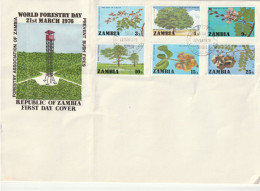 Zambia - 1976 - FDC - World Forestry Day Trees Of Zambia: - Zambia (1965-...)