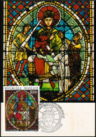 France 1985 Y&T 2363. Vitrail De La Cathédrale De Strasbourg, Jugement Du Roi Salomon. Carte Maximum - Judaika, Judentum