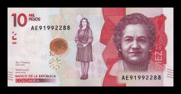 Colombia 10000 Pesos Virginia Gutiérrez 2017 Pick 460c Sc Unc - Colombia