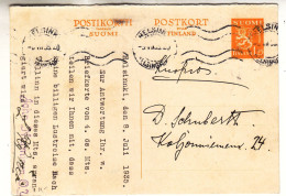 Finlande - Carte Postale Réponse De 1935 - Entier Postal - Oblit Helsinki - Exp Vers Kuopio - - Lettres & Documents
