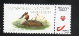 Duostamp / Mystamp : Buzin - Le Grèbe Huppé - Quinzaine De La Nature - Namur 2014 - Autres & Non Classés